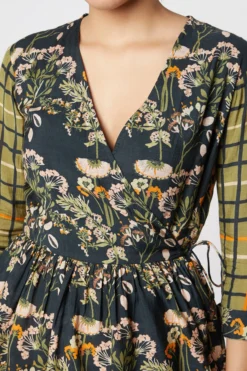 Soup By Sougat Paul Olive Green Printed Dress -AOZA Wear Style Shop SBSP0721111 3