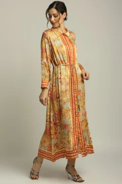 Soup By Sougat Paul Multi-Colored Satin Dress -AOZA Wear Style Shop SBSP072215 4