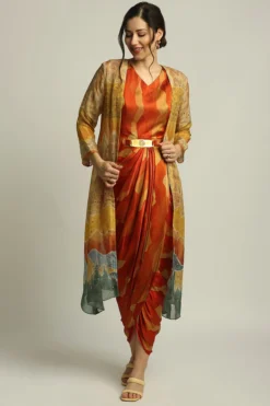 Soup By Sougat Paul Multi-Colored Printed Jacket Dress