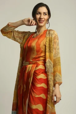 Soup By Sougat Paul Multi-Colored Printed Jacket Dress -AOZA Wear Style Shop SBSP072224 3