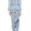 Soup By Sougat Paul Blue Draped Dress With Embellished Jacket