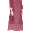 Soup By Sougat Paul Maroon Printed Jacket With Pink Dress