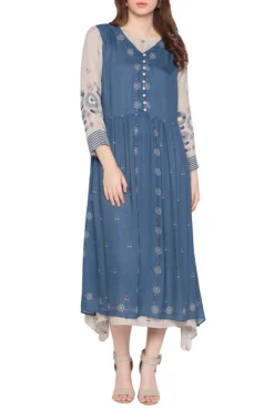 Soup By Sougat Paul Blue Printed Dress