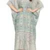 Soup By Sougat Paul Blue & Beige Printed Kaftan Dress