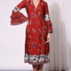 Soup By Sougat Paul Merlot Red Printed Overlapped Dress