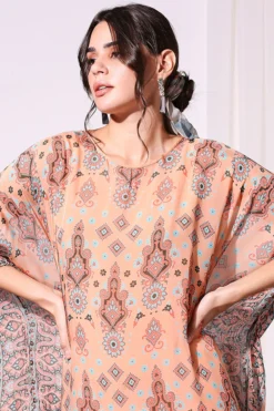 Soup By Sougat Paul Coral Printed Kaftan Dress -AOZA Wear Style Shop SBSP082126 3
