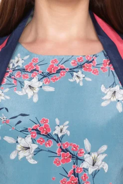 Soup By Sougat Paul Blue Printed Embroidered Draped Dress With Cape -AOZA Wear Style Shop SBSP101967 3