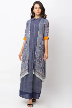 Soup By Sougat Paul Powder Blue Dress With Jacket