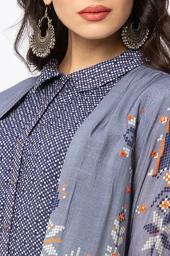 Soup By Sougat Paul Powder Blue Dress With Jacket -AOZA Wear Style Shop SBSP112007 3