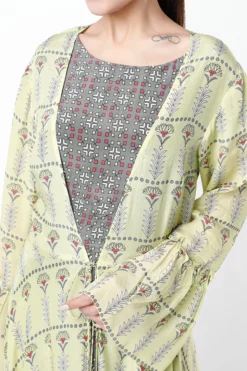 Soup By Sougat Paul Mirage Blue & Mint Printed Jacket Dress -AOZA Wear Style Shop SBSP112136 3