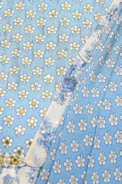 Soup By Sougat Paul Blue & Off White Printed Draped Dress -AOZA Wear Style Shop SBSP121954 3