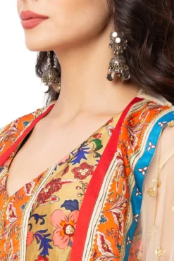 Soup By Sougat Paul Yellow Saree Dress With White Net Jacket -AOZA Wear Style Shop SBSP122019 3