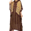 Soup By Sougat Paul Coffee Brown Dress With Mustard Kaftan Jacket