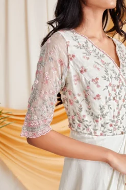 Stotram Cream Sequins Embroidered Dress -AOZA Wear Style Shop STOT082103 3