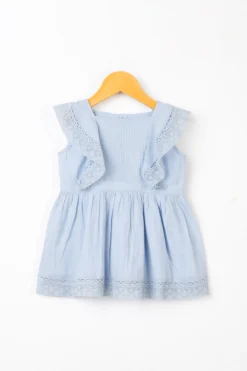 Swoon Baby Blue Ruffled Dress For Girls