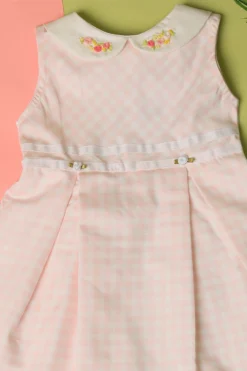 Taramira Pink Cotton Hand Embroidered Dress For Girls -AOZA Wear Style Shop TARA092209 3