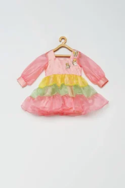Tutus By Tutu Multi-Colored Embroidered Dress For Girls