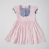 THE COTTON STAPLE Crystal Pink Hand Block Printed Dress For Girls