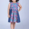 THE COTTON STAPLE Paisley Blue Hand Block Printed Dress For Girls