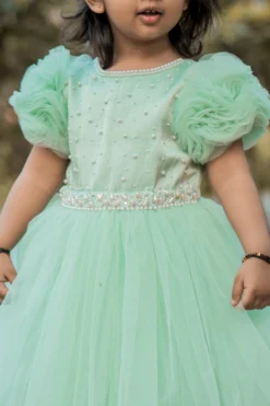 Toplove Mint Embellished Frilled Dress For Girls -AOZA Wear Style Shop TPLV0062202 3