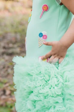 Toplove Mint Net Frilled Dress For Girls -AOZA Wear Style Shop TPLV0062220 3