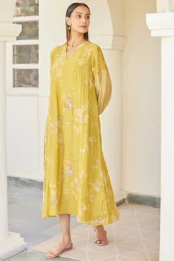 Vaayu Rue Cotton Muslin Printed & Embroidery Dress