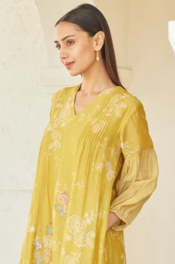 Vaayu Rue Cotton Muslin Printed & Embroidery Dress -AOZA Wear Style Shop VAYU042307 3