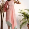 Wendell Rodricks Cherry Blossom Pearl Asymmetrical Dress