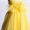 YMKids Yellow Net Mini Dress For Girls