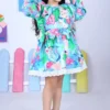 Bagichi Green Printed Dress For Girls