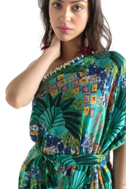 Chhavvi Aggarwal Pret Aqua Blue Cowl Dress -AOZA Wear Style Shop chag052225 3