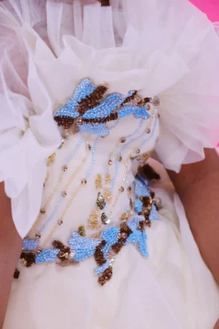 Rani Kidswear Cream Embroidered Dress For Girls -AOZA Wear Style Shop img 6883