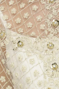 Priyanka Jain Off White Maxi Dress And Embroidered Short Cape Set -AOZA Wear Style Shop pryc06071702 d