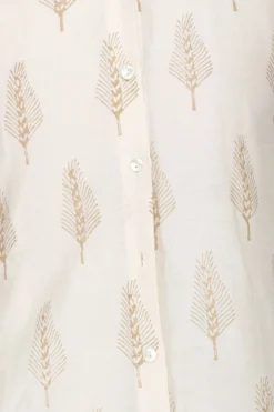 Samant Chauhan Off White Block Print Asymmetric Kurta With Maxi Dress -AOZA Wear Style Shop samac28071707 d