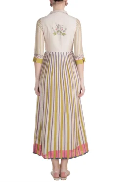 Soup By Sougat Paul Ivory Embroidered Printed Midi Dress -AOZA Wear Style Shop sbsp021989 3