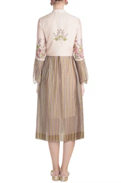 Soup By Sougat Paul Ivory Knee Length Printed Dress With Embroidered Jacket -AOZA Wear Style Shop sbsp021990 3