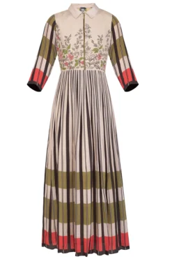 Soup By Sougat Paul Off White Embroidered Printed Maxi Dress