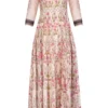 Soup By Sougat Paul Off White Embroidered Printed Flared Maxi Dress