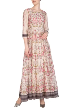 Soup By Sougat Paul Off White Embroidered Printed Flared Maxi Dress -AOZA Wear Style Shop sbsp031909 001 2