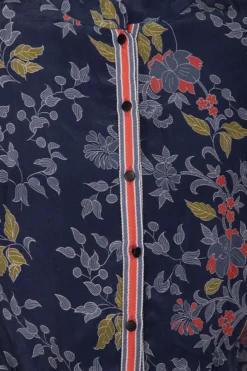 Soup By Sougat Paul Indigo Blue Embroidered Printed High Neckline Dress -AOZA Wear Style Shop sbsp031921 001 4