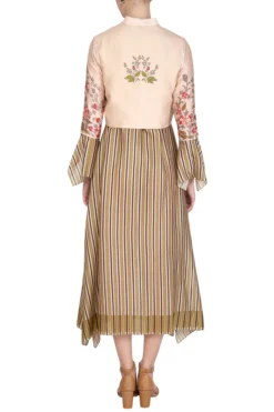 Soup By Sougat Paul Off White Floral Printed & Embroidered Jacket With Midi Dress -AOZA Wear Style Shop sbsp031937 001 3