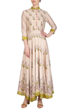 Soup By Sougat Paul Off White Embroidered Printed Draped Anarkali Dress -AOZA Wear Style Shop sbsp031938 001 2