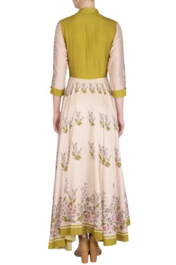 Soup By Sougat Paul Off White Embroidered Printed Draped Anarkali Dress -AOZA Wear Style Shop sbsp031938 001 3