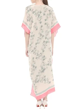 Soup By Sougat Paul Blue & Pink Printed Draped Dress With Asymmetric Jacket -AOZA Wear Style Shop sbsp031975 2