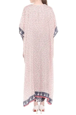 Soup By Sougat Paul Multi Colored Printed Draped Dress With Asymmetric Cape Jacket -AOZA Wear Style Shop sbsp031977 2