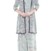Soup By Sougat Paul Blue Floral Printed Maxi Dress With Jacket