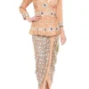 Soup By Sougat Paul Peach Draped Dress With Embellished Jacket