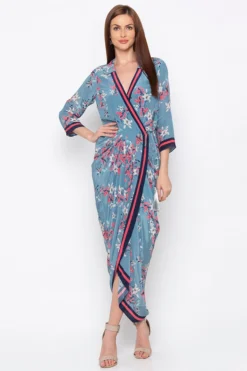 Soup By Sougat Paul Multi Colored Embroidered & Printed Wrap Dress