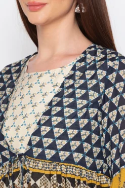 Soup By Sougat Paul Multi Colored Printed Pleated Dress With Jacket -AOZA Wear Style Shop sbsp101937 3