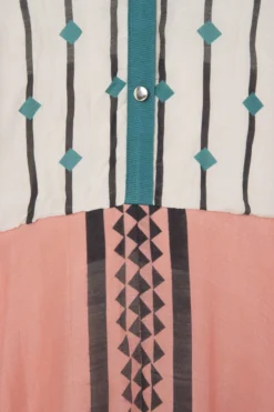 Soup By Sougat Paul Peach And Green Asymmetrical Printed Dress -AOZA Wear Style Shop sopc081813 d